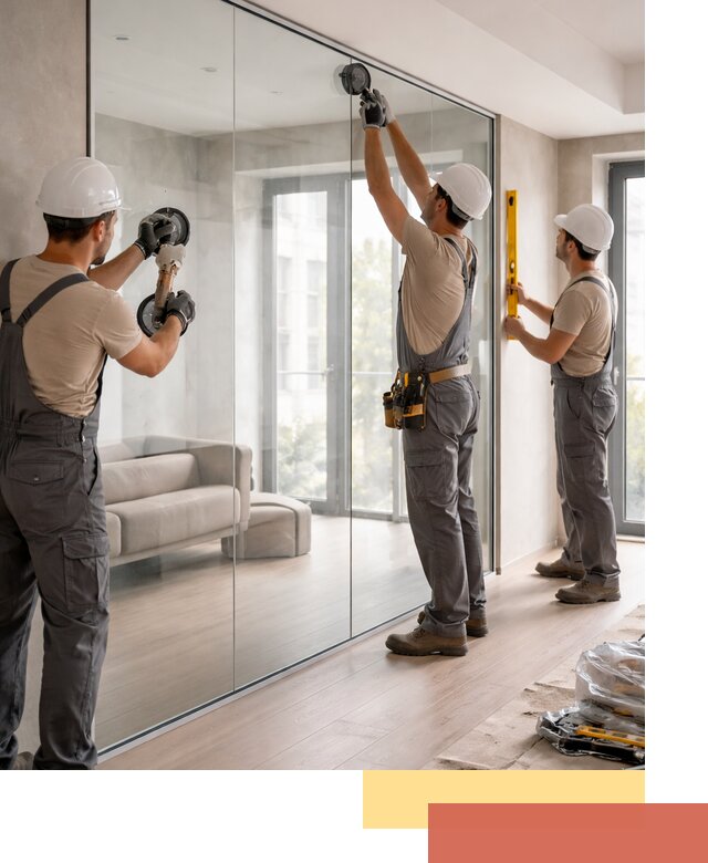 Перегородки из закаленного стекла в Бийске для офисов и квартир