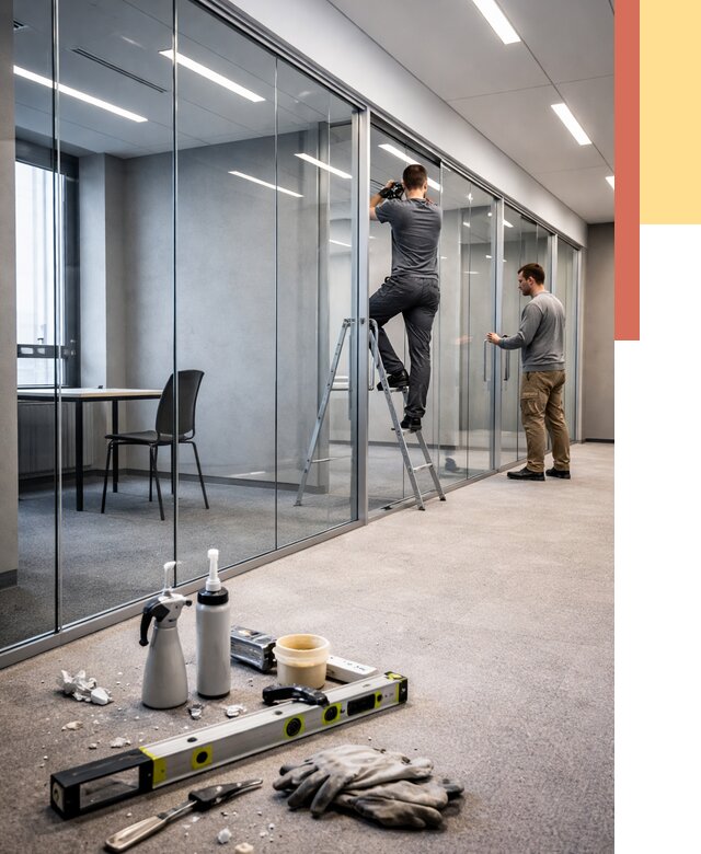 Стеклянные офисные перегородки в Бийске от 8829 руб. — монтаж и установка | ОТДЕЛОЧНИК-Бск