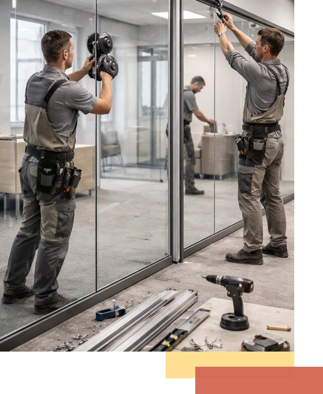 Стеклянные офисные перегородки под ключ в Бийске