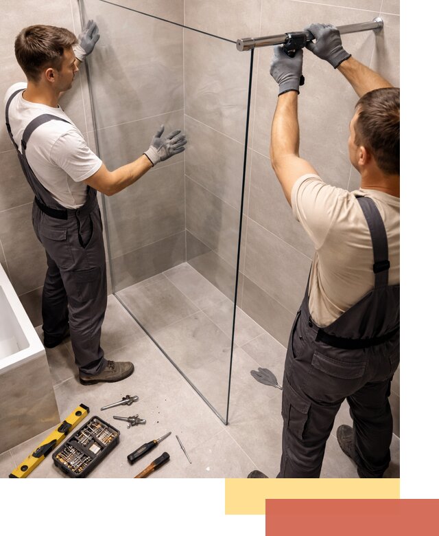 Стеклянные перегородки для душа в Бийске — изготовление и монтаж