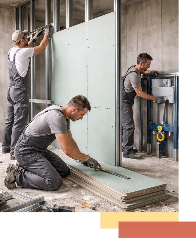 Монтаж и ремонт сантехнических перегородок в Бийске