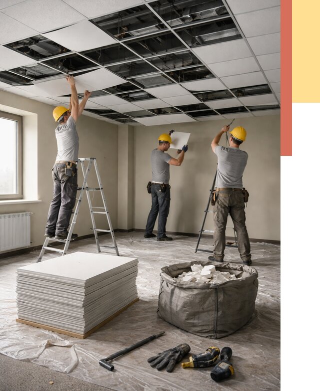 Демонтаж потолка Армстронг в Бийске от 4674 руб. быстро и недорого | ОТДЕЛОЧНИК-Бск