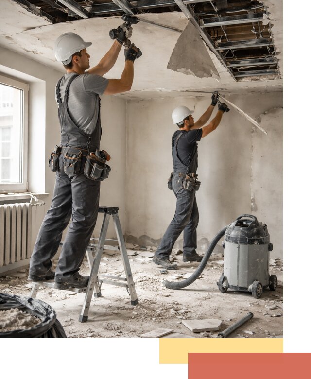 Демонтаж гипсокартонного потолка в Бийске быстро и аккуратно