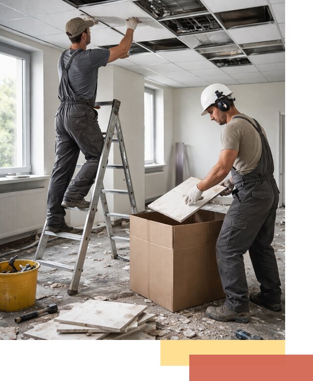 Демонтаж потолочной плитки в Бийске быстро и аккуратно