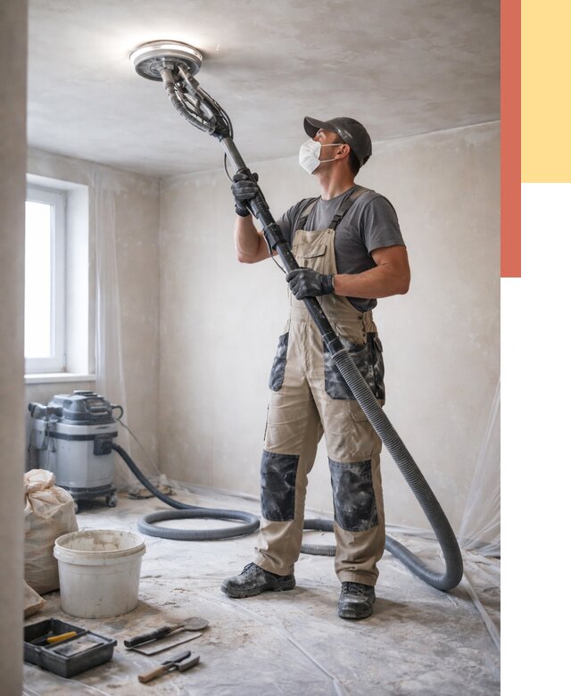 Шлифовка потолка в Бийске от 3635 руб. — услуги шлифования потолка | ОТДЕЛОЧНИК-Бск