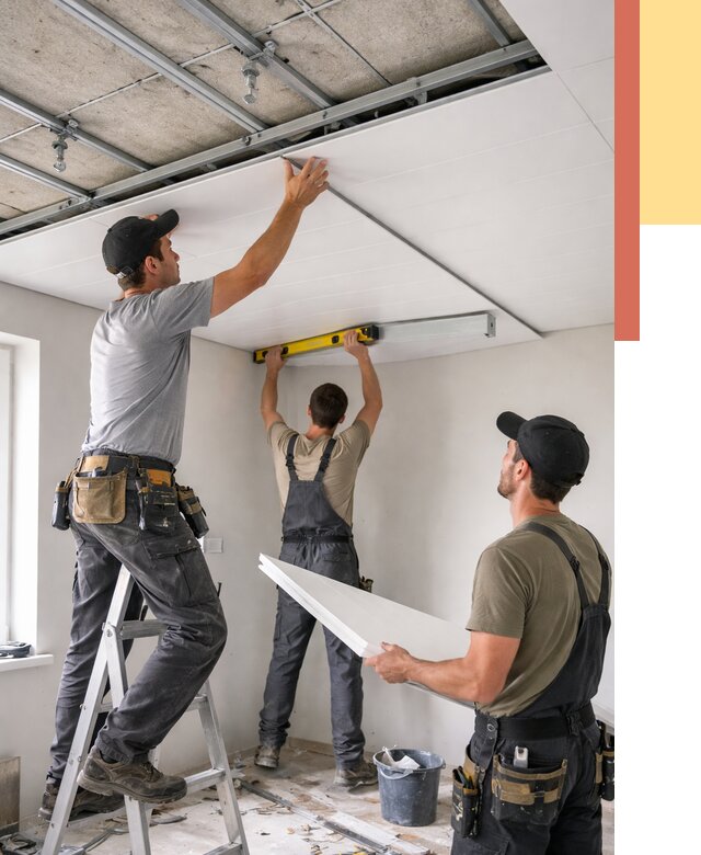 Монтаж потолка из ПВХ панелей в Бийске от 3635 руб./м2 — быстро и недорого | ОТДЕЛОЧНИК-Бск