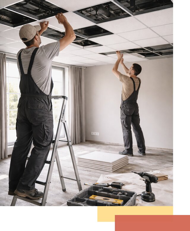 Замена плит подвесного потолка в Бийске быстро и качественно