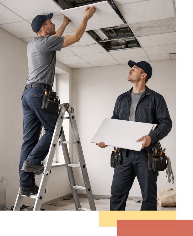 Обслуживание подвесного потолка в Бийске — ремонт и чистка