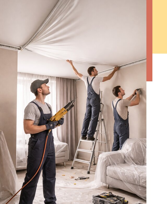 Установка натяжного потолка в Бийске от 4674 руб. | Быстро и недорого — ОТДЕЛОЧНИК-Бск