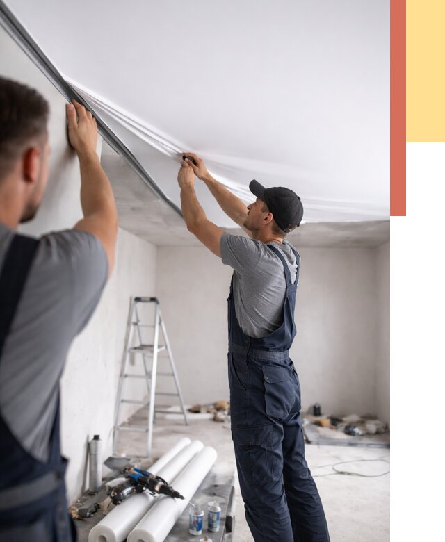 Монтаж матового натяжного потолка в Бийске от 4674 руб./м² — быстро и недорого | ОТДЕЛОЧНИК-Бск