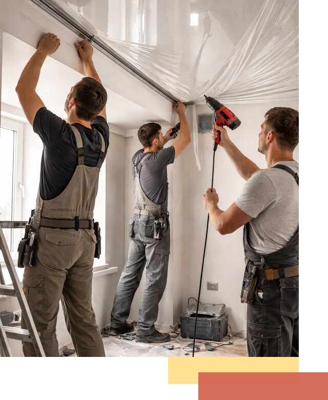 Монтаж глянцевого натяжного потолка в Бийске быстро и качественно