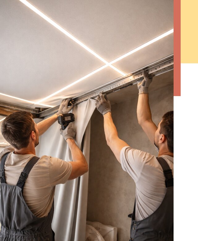 Монтаж натяжного потолка со световыми линиями в Бийске от 1246 руб. | ОТДЕЛОЧНИК-Бск