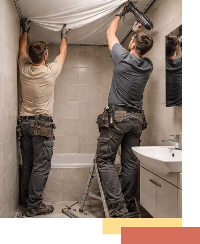 Монтаж натяжного потолка в ванной в Бийске быстро и качественно