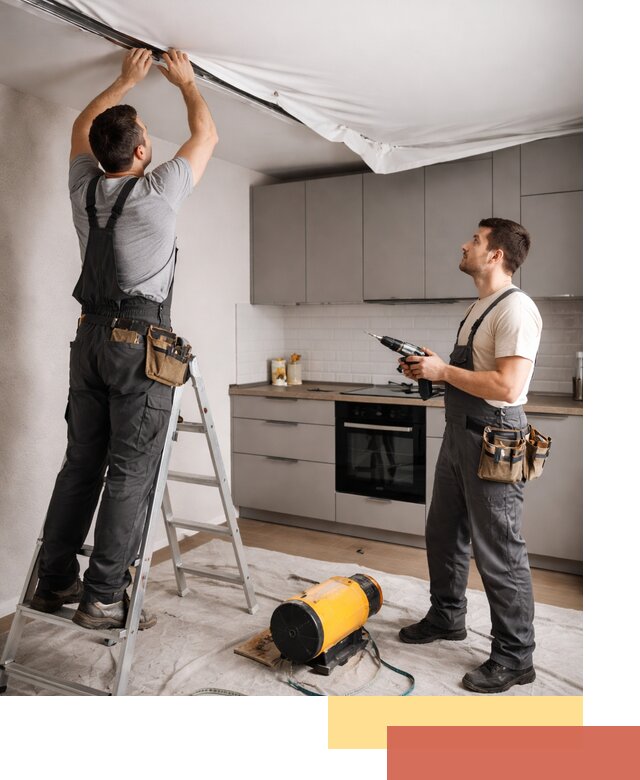 Монтаж натяжного потолка на кухне в Бийске