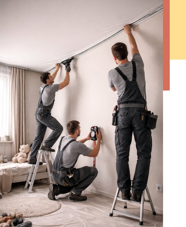 Монтаж натяжного потолка в детской в Бийске от 3635 руб. — быстро и недорого | ОТДЕЛОЧНИК-Бск