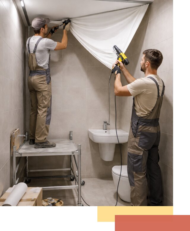 Монтаж натяжного потолка в санузле в Бийске