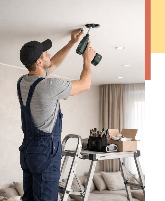 Установка и монтаж точечных светильников в натяжной потолок в Бийске от 1870 руб. | ОТДЕЛОЧНИК-Бск