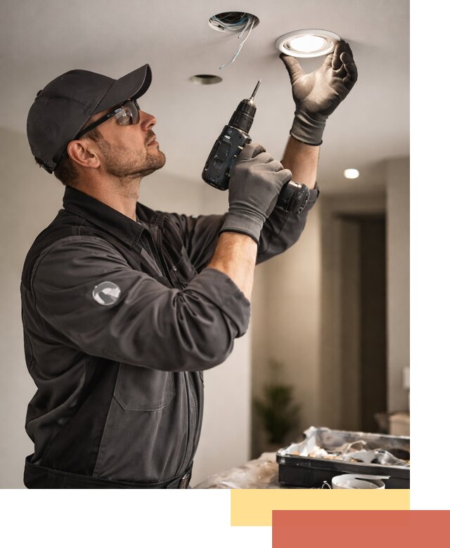 Установка точечных светильников в натяжной потолок в Бийске