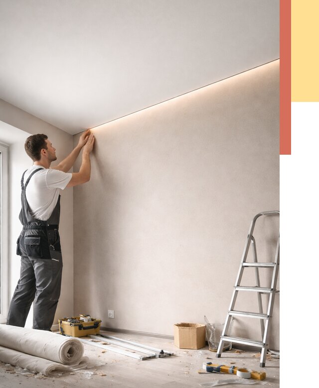 Теневые натяжные потолки в Бийске от 8517 руб. под ключ | ОТДЕЛОЧНИК-Бск