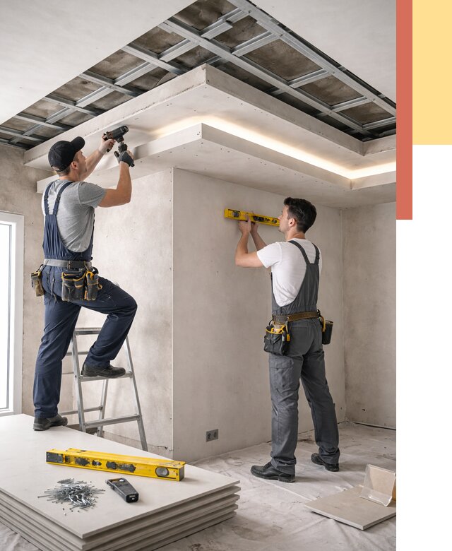 Двухуровневый потолок из гипсокартона в Бийске от 1506 руб. под ключ | ОТДЕЛОЧНИК-Бск