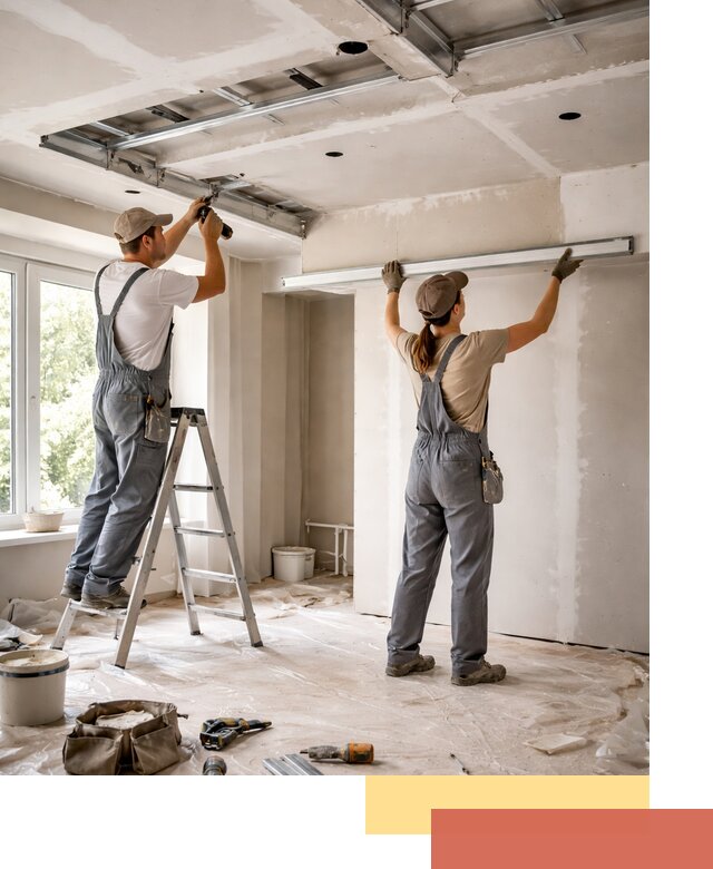 Монтаж многоуровневого потолка из гипсокартона в Бийске