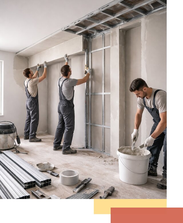 Монтаж потолка из гипсокартона с нишей в Бийске