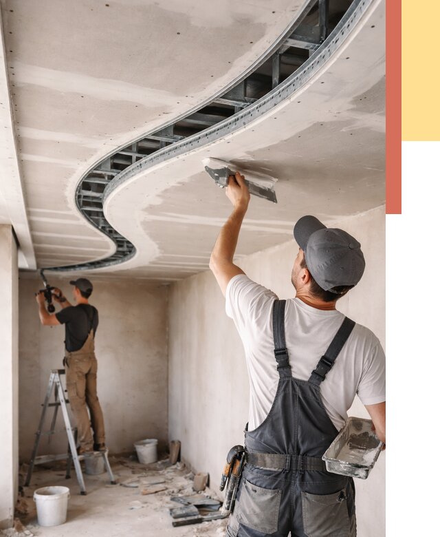 Криволинейный потолок из гипсокартона в Бийске от 2181 руб./м2 | ОТДЕЛОЧНИК-Бск