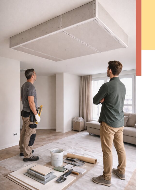 Короб на потолке из гипсокартона в Бийске от 2285 руб. — монтаж и услуги под ключ | ОТДЕЛОЧНИК-Бск