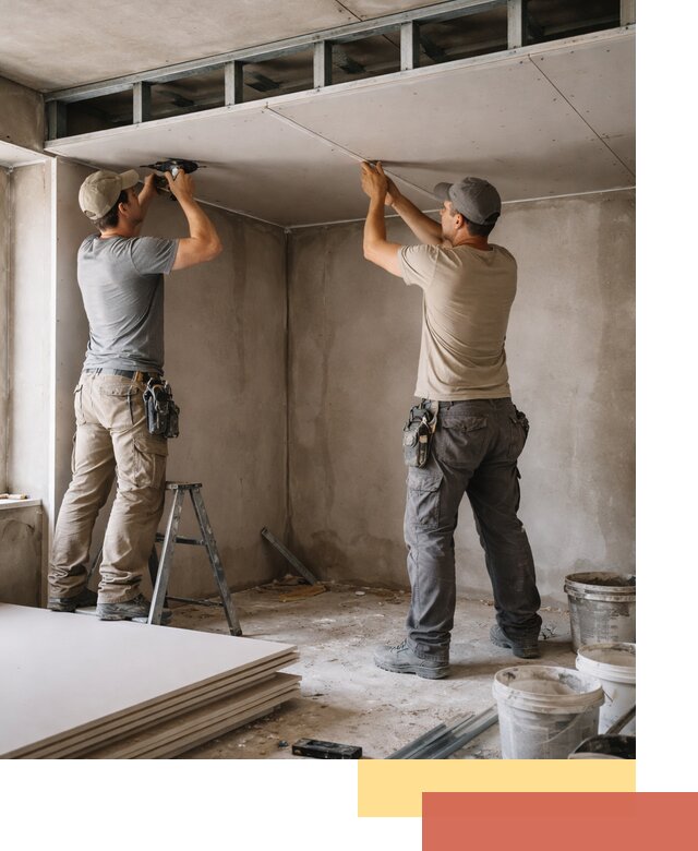 Короб из гипсокартона на потолке под ключ в Бийске