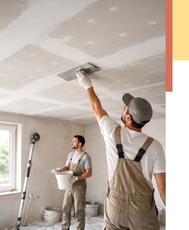 Шпаклевка потолка из гипсокартона в Бийске от 3324 руб./м2 — услуги под ключ | ОТДЕЛОЧНИК-Бск