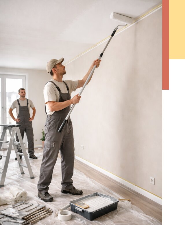 Покраска потолка из гипсокартона в Бийске от 4674 руб./м2 — услуги под ключ | ОТДЕЛОЧНИК-Бск