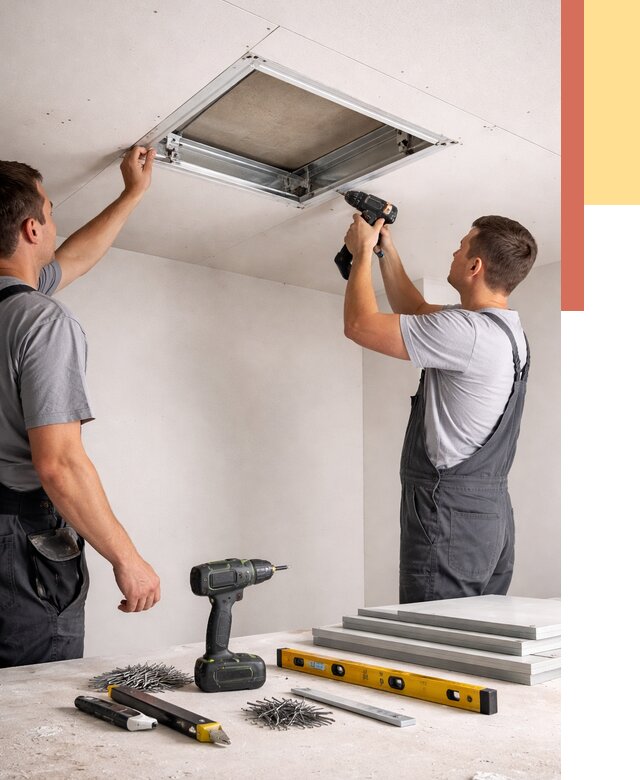 Установка люка в потолок ГКЛ в Бийске от 2597 руб. под ключ | ОТДЕЛОЧНИК-Бск