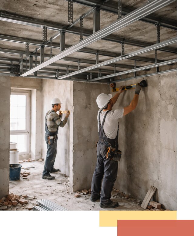 Монтаж каркаса потолка из профильного профиля в Бийске