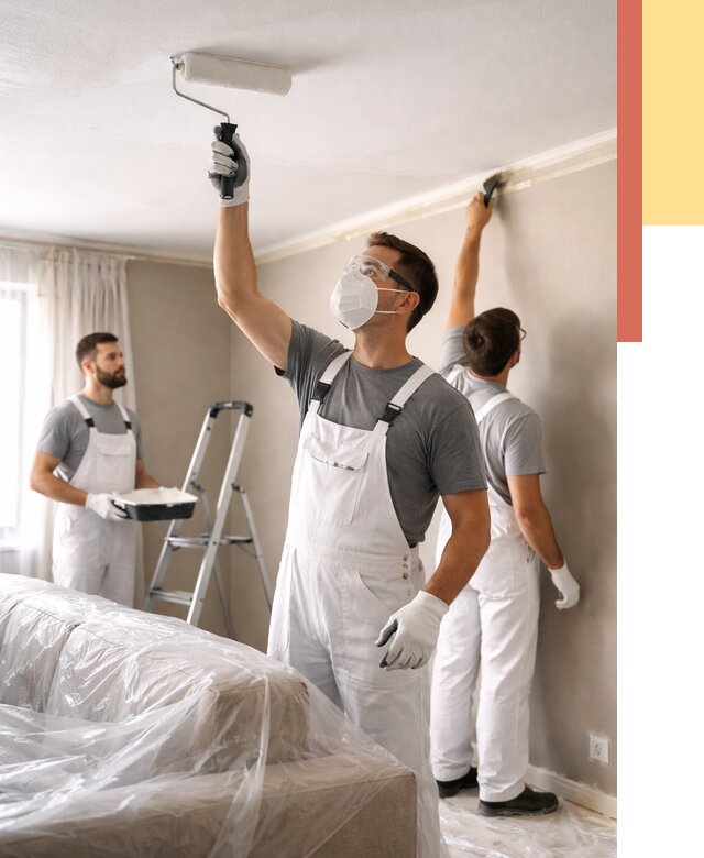 Покраска потолка водоэмельсионной краской в Бийске от 2285 руб/м² — услуги под ключ | ОТДЕЛОЧНИК-Бск