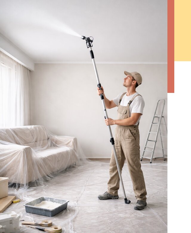 Покраска потолка краскопультом в Бийске от 4674 руб. быстро и недорого | ОТДЕЛОЧНИК-Бск