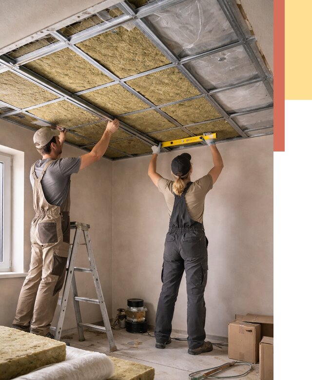 Шумоизоляция потолка в Бийске от 1298 руб. под ключ — услуги ОТДЕЛОЧНИК-Бск