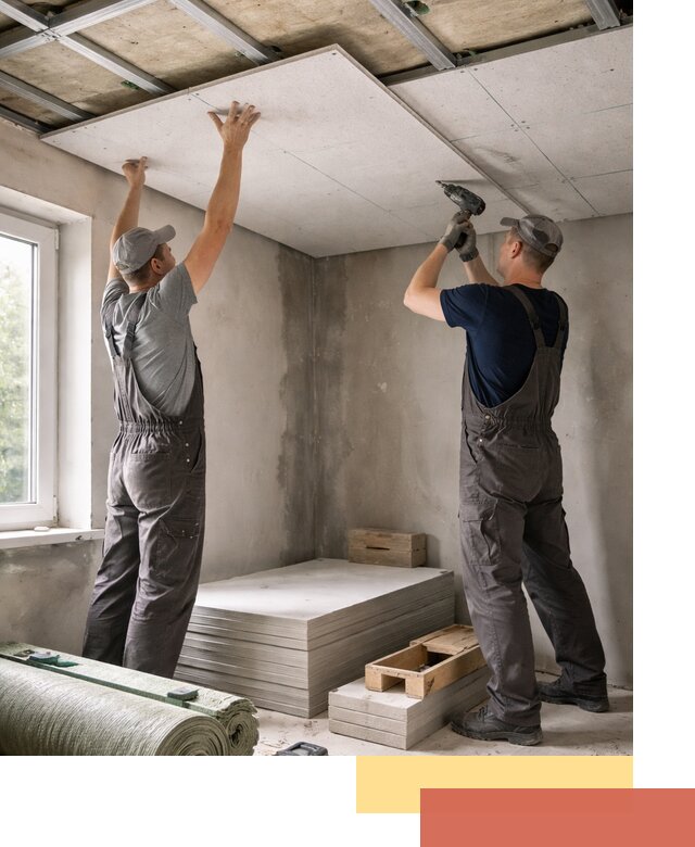 Шумоизоляция потолка панелями ЗИПС в Бийске